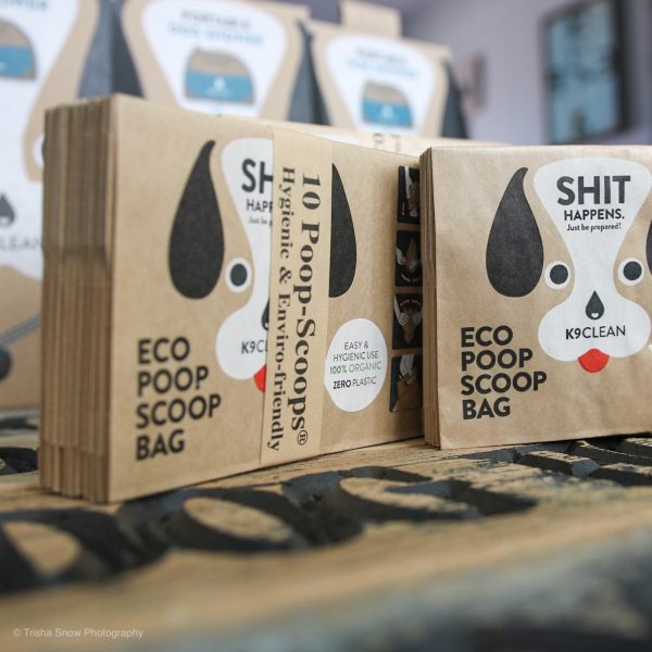 These biodegradable paper dog poop bags come in packages of ten.