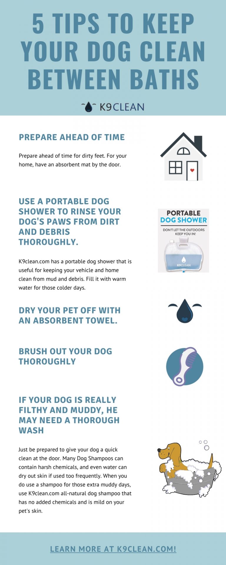 5 Tips on Keeping your Dog Clean between Baths K9Clean