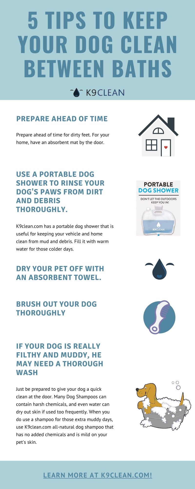5 Tips on Keeping your Dog Clean between Baths - K9Clean